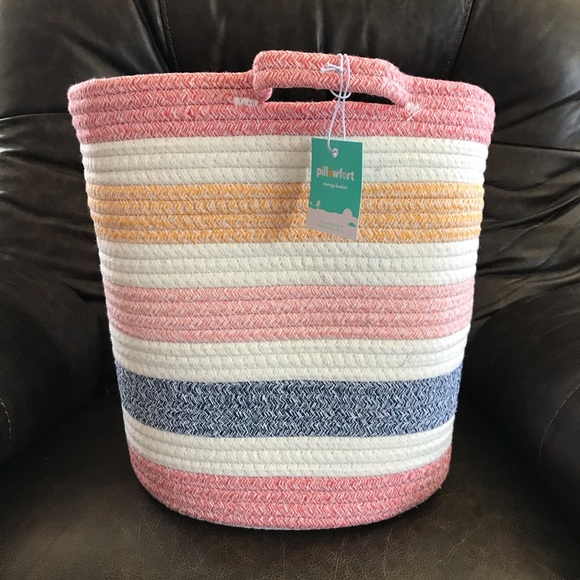 Pillowfort Other - Pillowfort Multi Stripe Coiled Rope Storage Basket